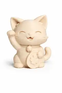 Lucky Chibi Cat | Maneki Neko Style | Easy Print | 3MF with Supports