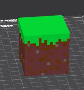 Minecraft grass block (Multi color printing)