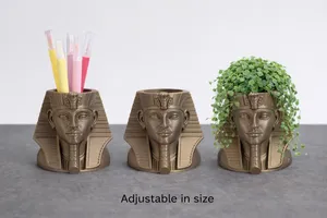 Egyptian Pharaoh Planter & Pen Holder