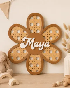 Maya's rattan-style flower sign