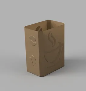 Coffee bag box in vase mode