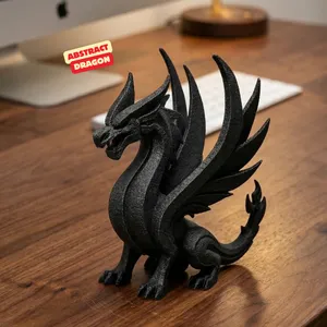 ABSTRACT DRAGON SCULPTURE / GOTHIC DECOR / SHELF SCULPTURE DECOR / MODERN DRAGON SCULPTURE