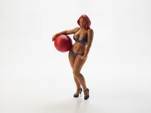 Bikini Girl With Ball Female Figurine 3D Printable