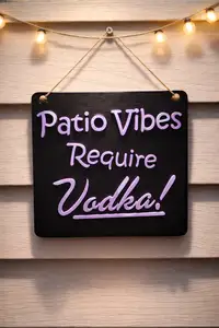 Patio Vibes Require Vodka - 3D Wall Sign
