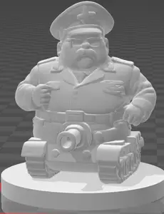 a figure of a general in a tank