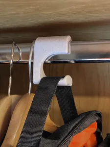 Strong Backpack Hanger for Closet Rod