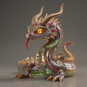 Steampunk Basilisk Statue