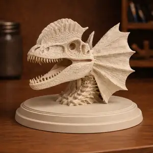Dilophosaurus Skull Bust – Jurassic Dinosaur Sculpture