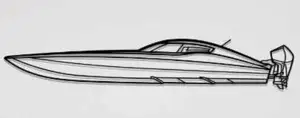 MTI 390X Powerboat Catamaran Wall Art