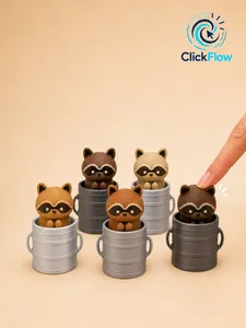 Raccoon in Trash Can Clicker – Fidget Toy