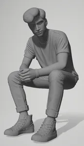 Young man sitting