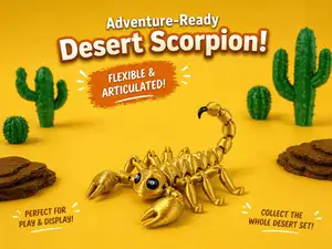 Desert Scorpion - Articulated Flexi Keychain | Print-in-Place | No Supports