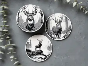 Winter Deer Coasters