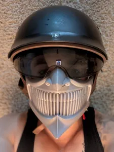 Stylized Joker Mask - Motorcycle Helmet Add-On