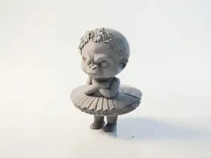 Monkey Ballerina Figurine Female Character 3D Printable
