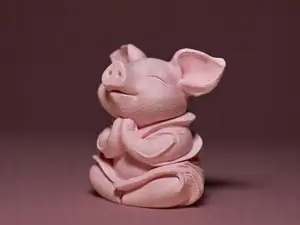Cute Meditating Piglet