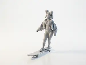 Snowboard Lady Female Figurine Sports 3D Printable