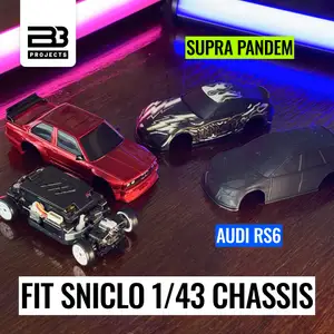 Supra and RS6 Body Shells for 1:43 Drift RC Sniclo MIXGO Chassis