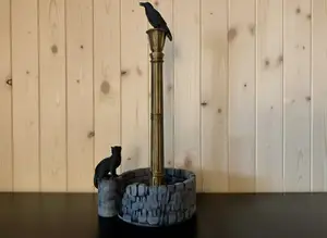 Paper Towel Holder: Cat, Raven & Lamp Post