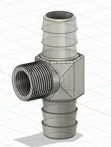 T adapter DN20 to 25mm hose