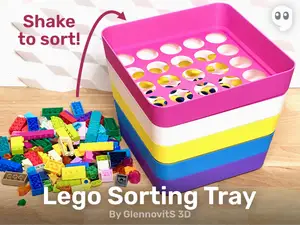 Lego Sorting Tray (stackable compact brick organizer)