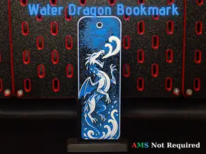 Elemental Water Dragon - Hueforge Bookmark
