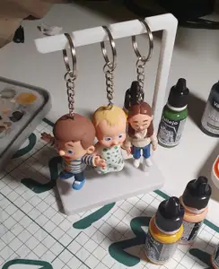 Keychain Stand (3-Slot) – Drying & Display Holder (No Supports)