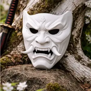 Oni Warrior Wall Mask – 3D Printed Display Piece
