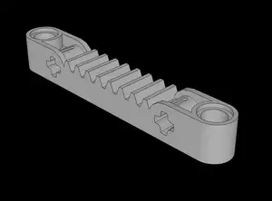 Lego Compatible (87761.dat) Technic Gear Rack 1 x 7 with Pegholes and Axleholes