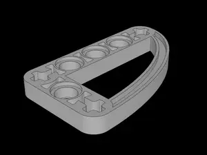 Lego Compatible (32250.dat) Technic Beam 3 x 5 x 0.5 Liftarm Bent 90 Quarter Ellipse