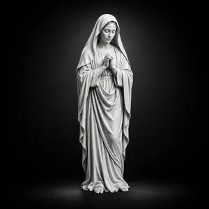 Praying Virgin Mary Statue STL | Blessed Mother Sculpture | Catholic 3D Print Model