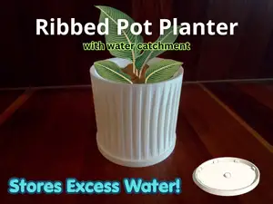 Ribbed Pot Planter - Watertight w/ excess water catchment