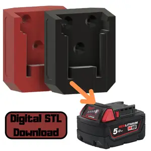 Milwaukee M18 Battery Holder STL | Wall Mount
