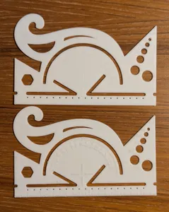 French Curve with Protractor, Ruler, and Circle Gauges