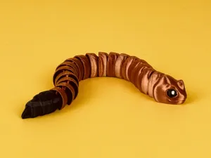 Sidewinder Snake - Articulated Animal Figure | Print-in-Place Keychain | No Supports