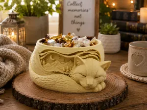 Sleeping Cat Candy Bowl-Decorative 3D Printed Bowl