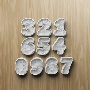 Number Cookie Cutter STL Bundle | 0-9 Fondant Cutter Set | 3D Printable Baking Files
