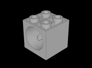 Lego Compatible (73764.dat) Brick 2 x 2 x 1.667 with Hole for Worm Screw 6L