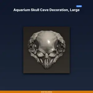 Aquarium Skull Cave Decoration, Large Eye Sockets As Entrances, - 3D Printable STL File