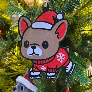 FRENCHIE ON SKATE ORNAMENT