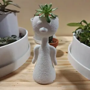 lady flower pot