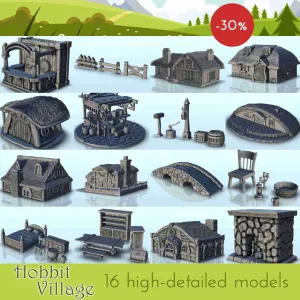 Hobbit village pack - miniatures warhammer terrain scenery