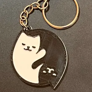 Keychain Yin-Yang Cats
