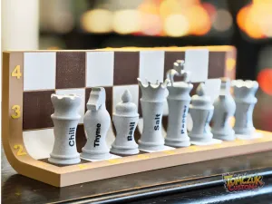 Chess Spice Set – Wall Display + Countertop Stand