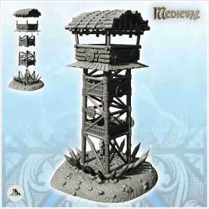 Log guard tower with wooden roof (13) - miniatures warhammer
