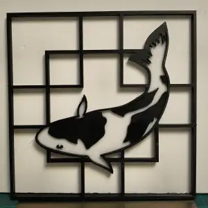 Decorative Koi Panel / Wall Art - Shiro Utsuri