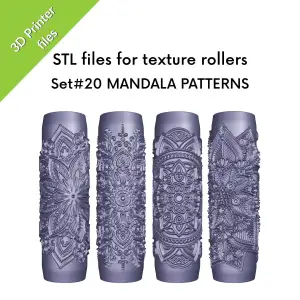 Mandala Texture Rollers for polymer clay, Set20