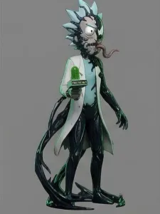Rick Venom - Rick and Morty Venom crossover fanart