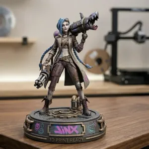 Jinx (Arcane) - Estatua Fan-Art de Alta Precisión