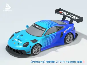 【Porsche】保时捷 911 GT3 R 赛车 公路超跑 蓝绿渐变 Falken(飞劲)涂装